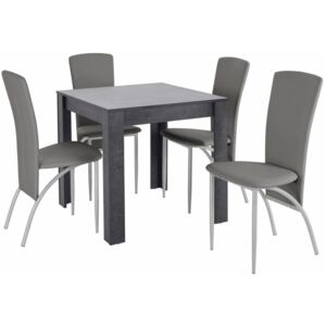 Set masă cu 4 scaune Støraa Lori Nevada Duro Slate Light Grey, gri