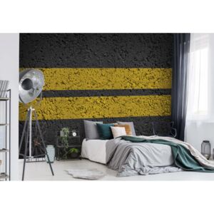 Fototapet GLIX - Yellow Road Markings Grunge + adeziv GRATUIT Tapet nețesute - 312x219 cm
