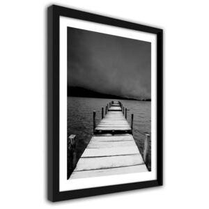 CARO Imagine în cadru - Wooden Bridge In Black And White 30x40 cm Negru