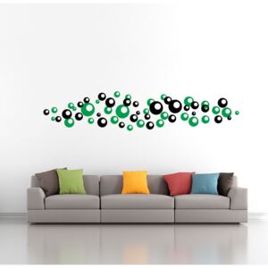 Bubbles bicolour - autocolant de perete Negru și verde 2 x 30 x 30 cm