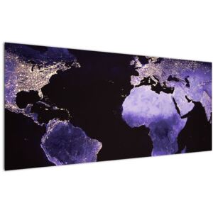 Tablou Pământului din Cosmos (Modern tablou, 120x50 cm)