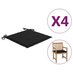 Perne scaun de grădină, 4 buc., negru, 50x50x4 cm, textil