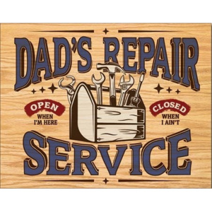 Dad's Repair Service Placă metalică, (41 x 32 cm)