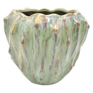 Ghiveci din ceramică PT LIVING Flora, ø 16,5 cm, verde