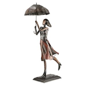 Figurina lucrata manual, PARASOL WOMAN, metal, 70x22x34 cm