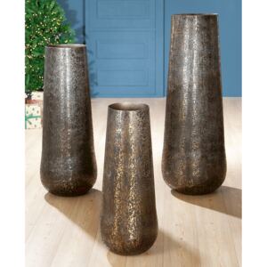 Set 3 vaze, aluminiu, 120x42.5, 101x37, 79x30 cm