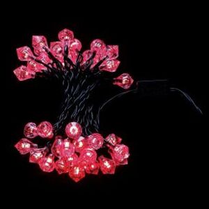 Ghirlanda luminoasa decorativa forma diamant 40 LED-uri rosii culoare cablu verde WELL