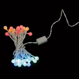 Ghirlanda luminoasa decorativa cu sfere multicolore 30 LED-uri cablu alb WELL