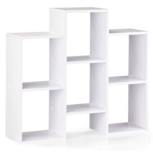 Bibloteca moderna 6 rafturi alb din pal 85x22x76 cm