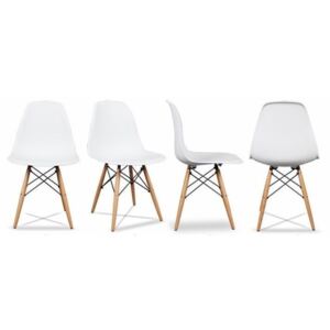 Set 4 scaune pentru bucatarie/sufragerie cadru metalic alb