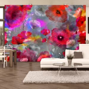 Fototapet Bimago - Painted Poppies + Adeziv gratuit 300x210 cm