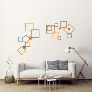 GLIX Decorative squares III.- autocolant de perete Gri și portocaliu 2 x 60 x 30 cm