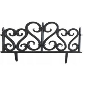 Gard de gradina, plastic negru, set 4 buc, 59.5x37 cm