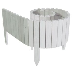 Gard de gradina decorativ din lemn, alb, 200x30 cm