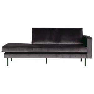 Canapea gri din catifea Rodeo Daybed Right Be Pure Home