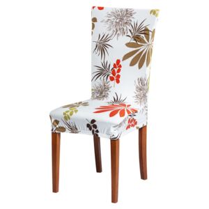 Astoreo Husa pentru scaun alb cu frunze uni