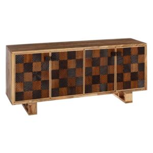 Comoda din lemn mango cu model patrat 177 cm Chess Room Ixia