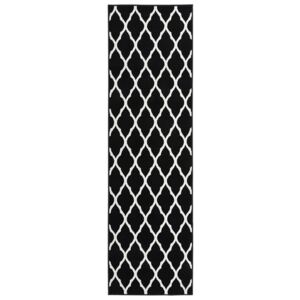 Covor traversă, negru și alb, 100x450 cm, BCF