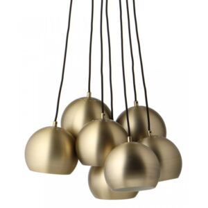 Lustra maro alama din metal cu 7 becuri Antique Brass Ball Frandsen Lighting