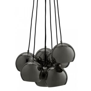 Lustra neagra din metal cu 7 becuri Black Chrome Ball Frandsen Lighting
