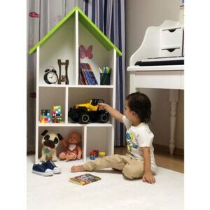 Raft din pal, camera copil, Baby Homs, alb/verde, 125 x 26 x 72 cm