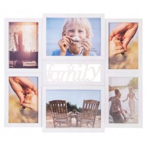 Rama foto FAMILY pentru 6 fotografii, 42x36 cm, alb