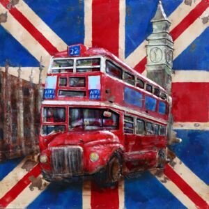 Falc Tablou pe metal striat Londýnsky autobus