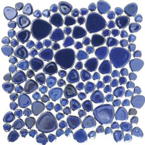 Mozaic ceramic Pebbles XKM 451 albastru lucios 28x28 cm