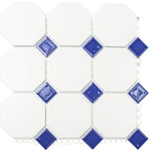 Mozaic ceramic Octa G 944N alb/albastru 30x30 cm