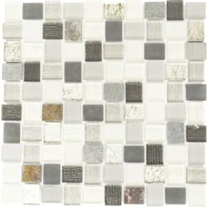 Mozaic sticla-piatra naturala XCM R09 mix rustic 27,3x27,3 cm