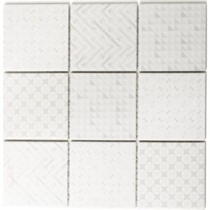 Mozaic ceramic GEOW alb 30x30 cm