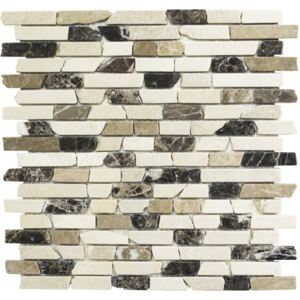 Mozaic marmura MOS Brick 195 mix bej mat 30,5x30,5 cm