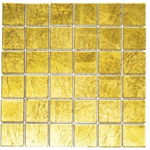Mozaic sticla XCM 8GO25 uni auriu structurat 30x30 cm