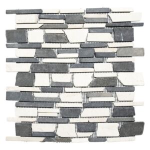 Mozaic marmura Biancone MOS Brick 205 mix bej-gri mat, 30,5x30,5 cm