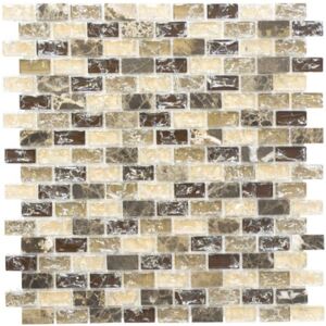 Mozaic sticla-piatra naturala XIC B1155 Emperador inchis 30x28,5 cm