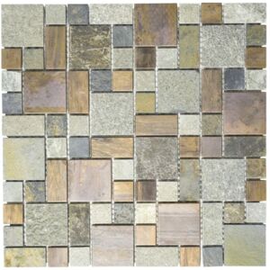 Mozaic piatra naturala-cupru XSK 595 bronz 30x30 cm