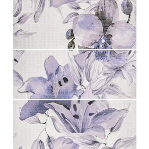 Decor faianta Viola, motiv flori, lila 50x60 cm
