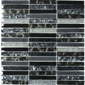 Mozaic sticla XCM ST NB negru 29,8x30,4 cm