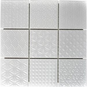 Mozaic ceramic SPIRIT W3 alb lucios 30x30 cm