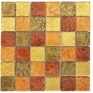 Mozaic sticla XCM 8AL29 auriu-portocaliu-bronz 30x30 cm