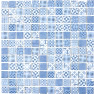 Mozaic sticla Patch 40 mix albastru 31,5x31,5 cm