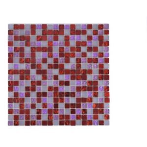 Mozaic sticla XCM M730 mix rosu-gri-lila 30x30 cm