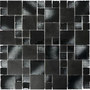 Mozaic sticla XCM MC709 negru 30x30 cm