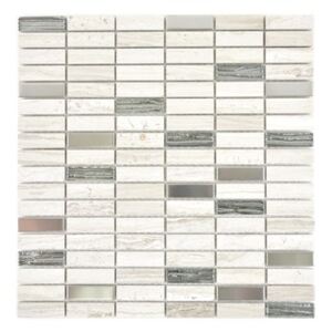 Mozaic piatra naturala XNM SM67 mix gri-alb 29,8x30,4 cm