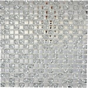 Mozaic sticla XCM M620 argintiu 30x30 cm