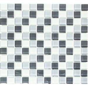 Mozaic sticla XCM 8125 gri-negru-alb 30,2x32,7 cm