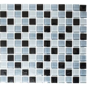 Mozaic sticla XCM 8999 gri-negru 30,2x32,7 cm