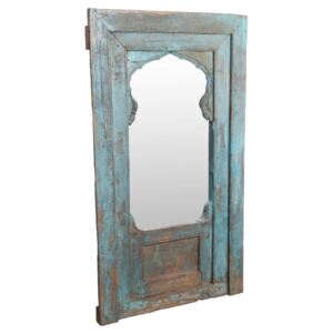 Oglinda dreptunghiulara albastra din lemn de tec si sticla 100x147 cm Arch Raw Materials