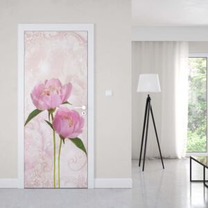 GLIX Tapet netesute pe usă - Soft Flowers Pink Modern Floral