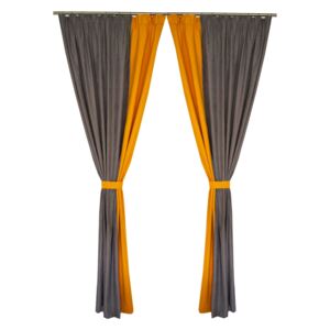 Set draperii Velaria gri-portocaliu, 2 160x260 cm